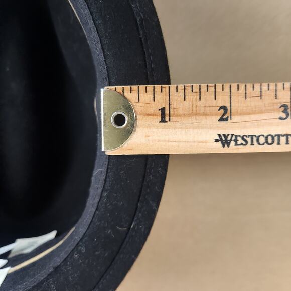 Rag & Bone Cuban Style Wool Fedora Hat WMNS SZ SM Black/Black Grosgrain Ribbon - Picture 9 of 11